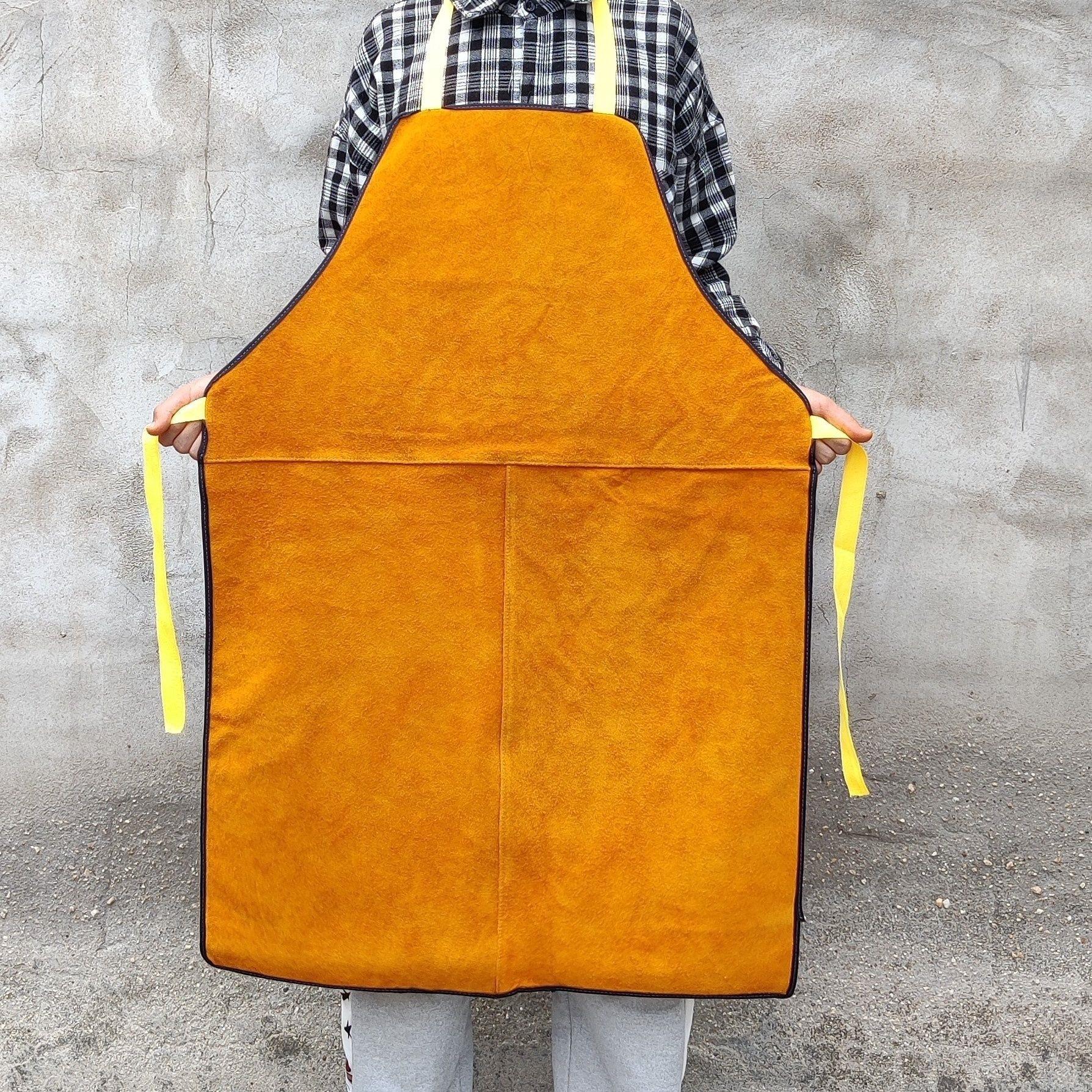 Cowhide Welding Apron with Anti-Scald and Heat-Radiation Protection