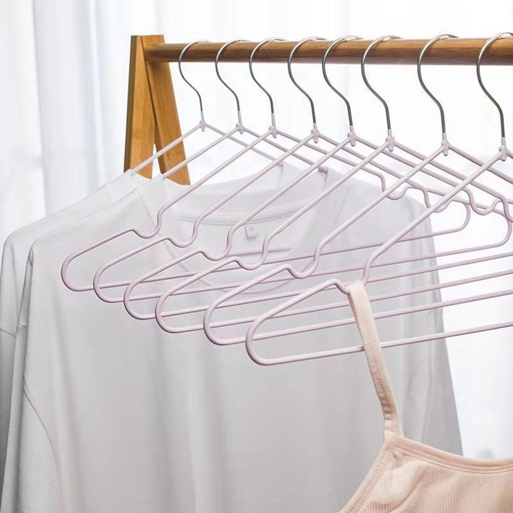 10PCS 40cm Clothing Hanger Coat Hanger Clothes Drying Rack Stainless Steel Laundry RackPink