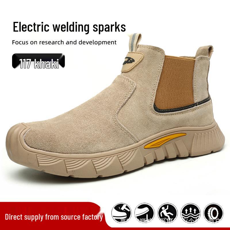 

High-Top Anti-Smash Anti-Puncture Work Shoes - Easy On/Off, Wear-Resistant, Shock-Absorbing, Comfortable, Non-Tiring.