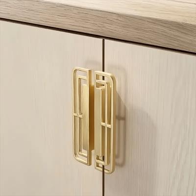 1 Elegant Chinese Gold Drip Style Metal Cabinet Handles, Extended Drawer Pulls for Wardrobes and Furniture
