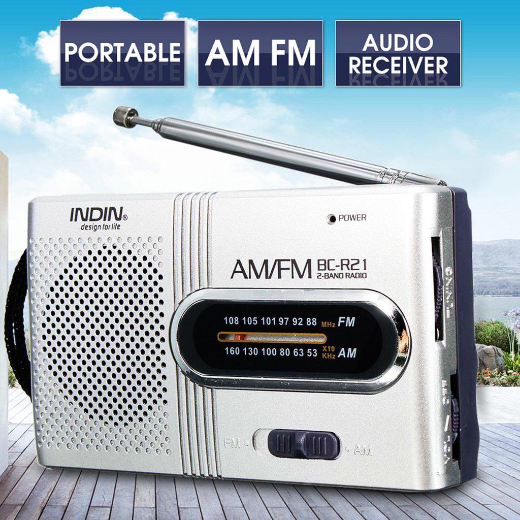 Mini Pocket AM FM Radio Telescopic Antenna World Receiver Speaker Built ...