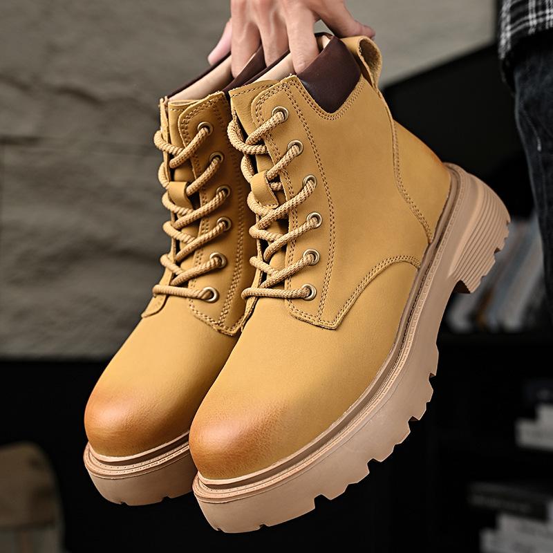 

Высококачественные новые сапоги из ревеня с толстой подошвой, ретро-ботинки Martin из британской инструментальной стали, мужские ботинки 38