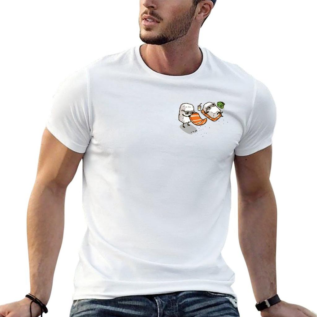 Sushi On The Beach Tshirt Basic Crew Neck Short Sleeve Top