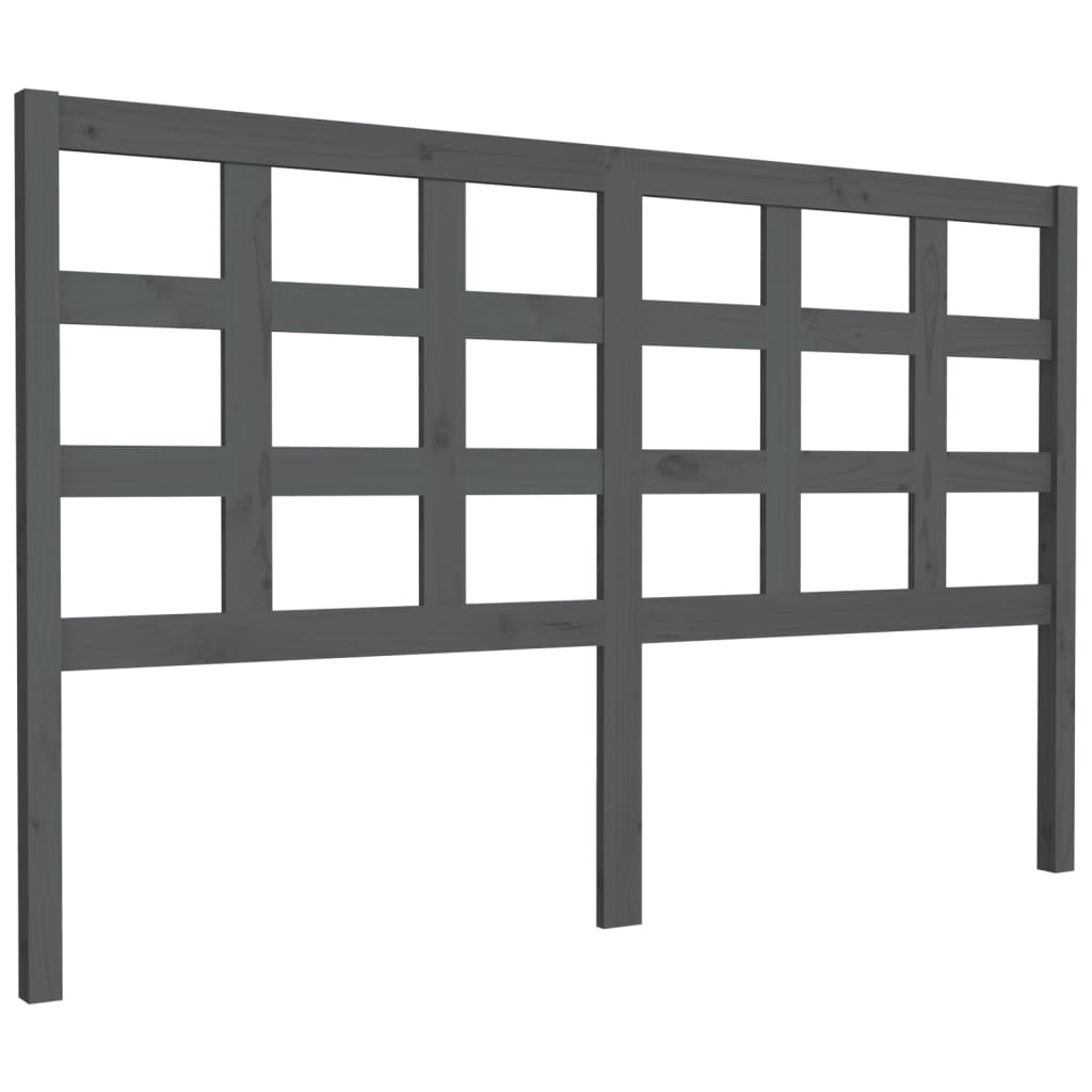 Headboard Gray 156 X 4 X 100 Cm Solid Pine Wood