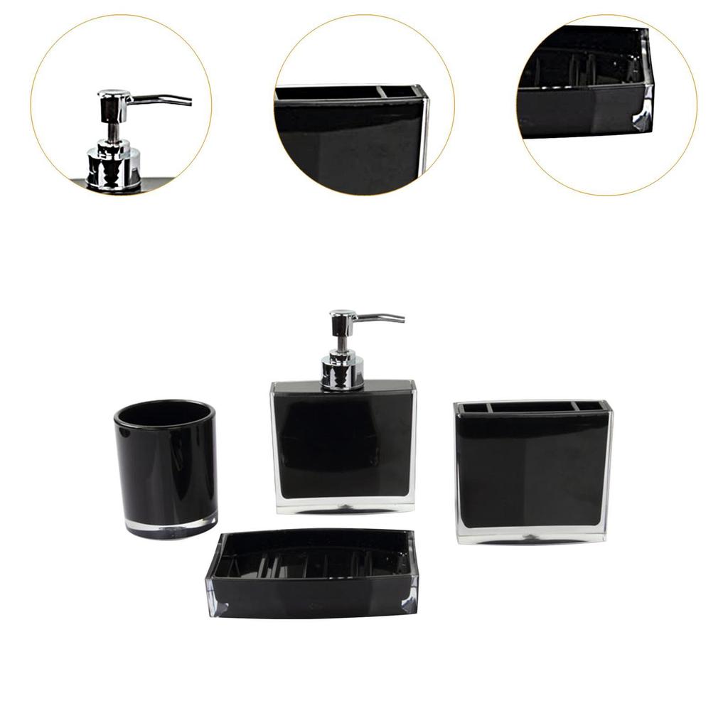 1 Set Bath Supplies Bath Four-Piece Set with Toothbrush Cup Toothbrush Holder Lotion Bottle Soap Box for Bathroom Accessories