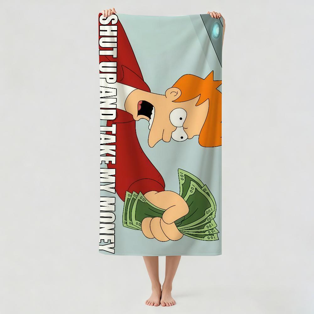 Funny Cartoon F-Futurama Towel Drying Bath Towel Applicable To Light Swimming Camping Yoga Beach Out