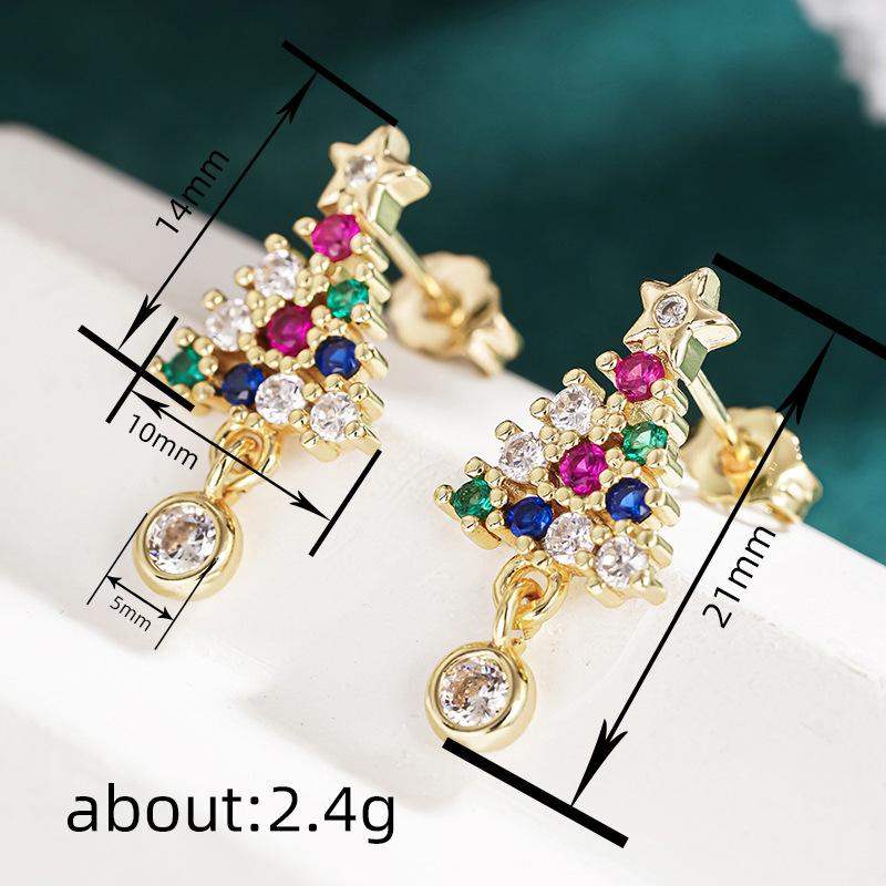 Minialist Gorgeous Women Christmas Stud Earrings Classic Full Shining CZ Cozy Accessories Festival Party Lady Jewelry