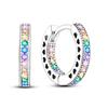 Silver Plated Hoop Earrings Moon Star Dreamcatcher Colored Zircon Fine Earring Jewelry Gift for Women