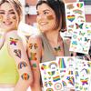 Eco-friendly Glitter Rainbow Cartoon Tattoo Stickers - Safe, Disposable, Fun Face Decals In Stock