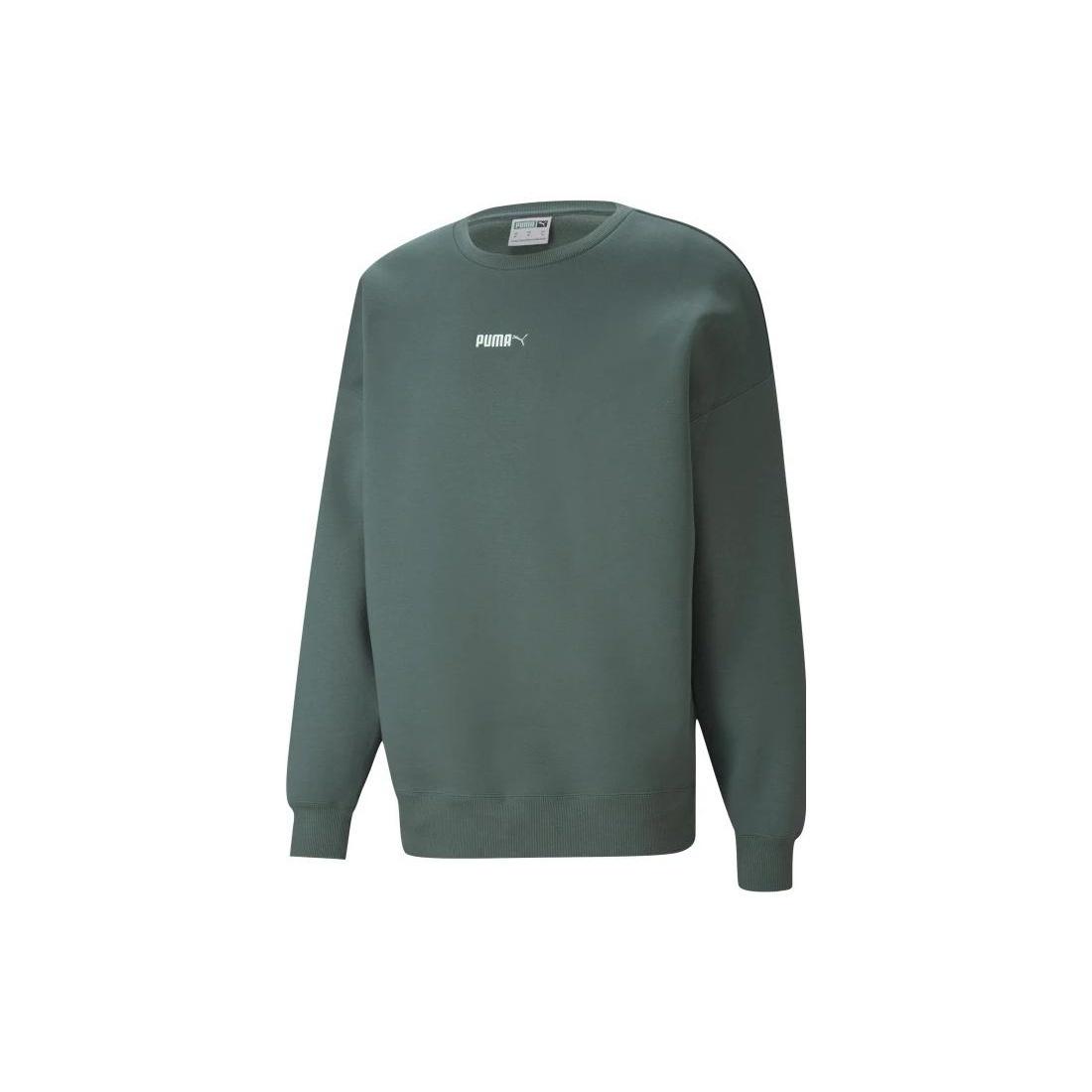 PUMA Small Logo Crew Neck Sweatshirt   Green  Men s 534365-68 M