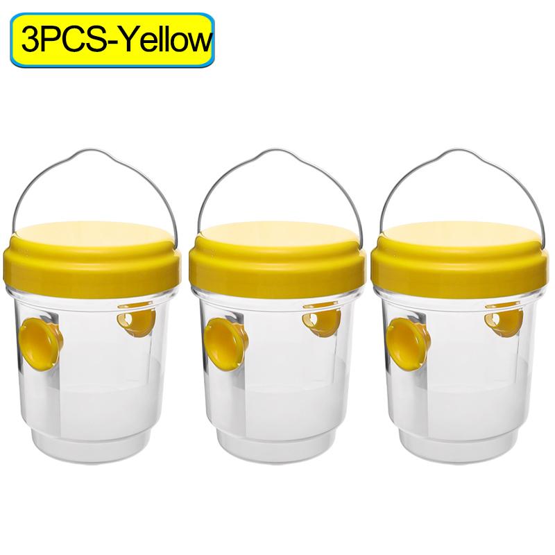 5/1PCS Reusable Wasp Trap Outdoor Hanging Transparent Insect Catcher Boxes Household Garden Farm Protector Pest Control with Lid