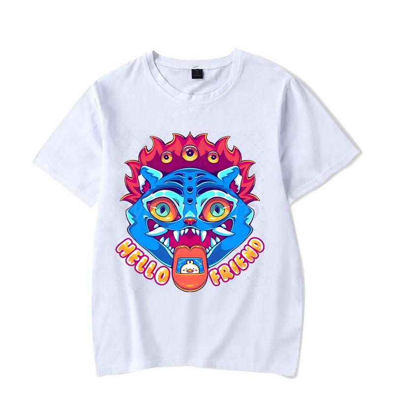 New T-shirt KPop Demon Hunters Cartoon Tiger Short-sleeved Tops Summer Men Women Clothes Anime Graphic Korean Style T-shirt