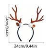 Christmas Reindeer Antlers Headband - Brown & Red, Adult Size
