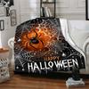 1Pc Halloween Spider Web Flannel Blanket, Soft And Comfortable, Casual Warm, Camping Travel, Christmas, Halloween Xmas Gift. G1131