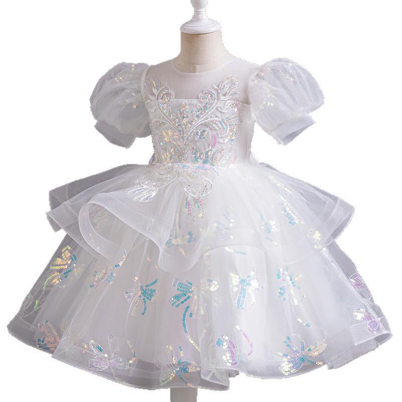 Children’s Puffy Skirt Flower Dress – Princess Costume for Weddings & Birthdays