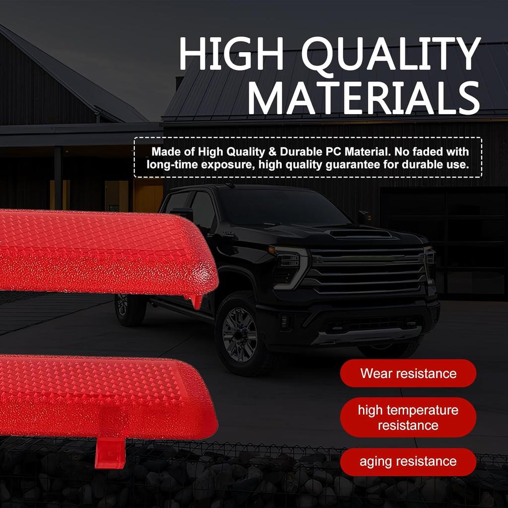 2PCS Car Door Red Reflector Panel, Compatible with Chevrolet GMC Yukon 2003-2007, Rear Left Driver and Right Passenger Side Door Interior Reflector,