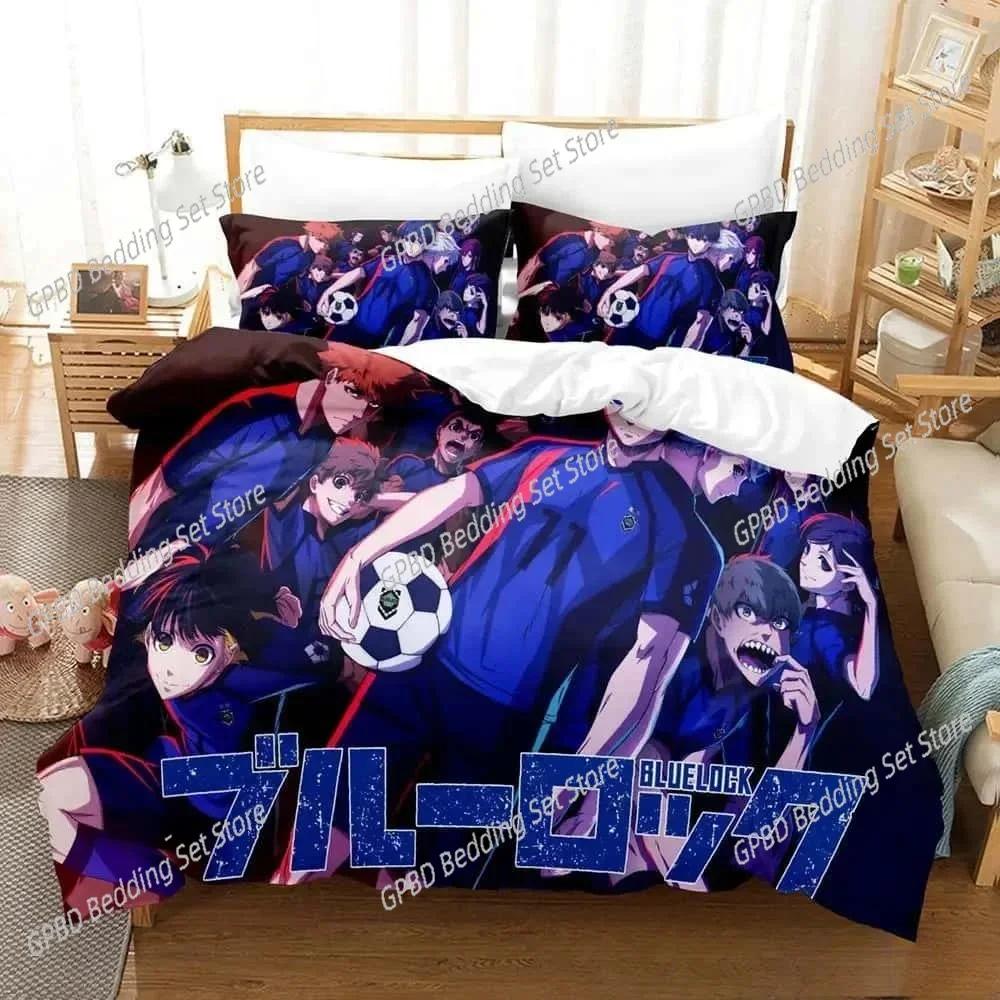 Fashion 3D Print Anime Blue Lock Comfortable Duvet Quilt Cover Pillowcase Bedding Set Children Bedroom Decoration Home Textile