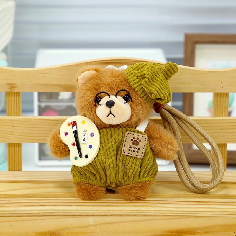 

Плюшевый брелок в виде медвежонка 12 дюймов, короткий плюш, мягкий, для рюкзака, подарок для детей Painter