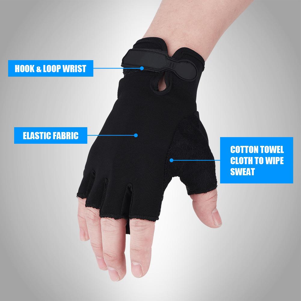 1 Pair Breathable Anti Slip Half Finger Gloves for Outdoor Cycling Climbing Sports(Black)