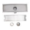 304 Stainless Steel Floor Drain Rectangular Channel Drain Durable Linear Shower Drain  Balcony