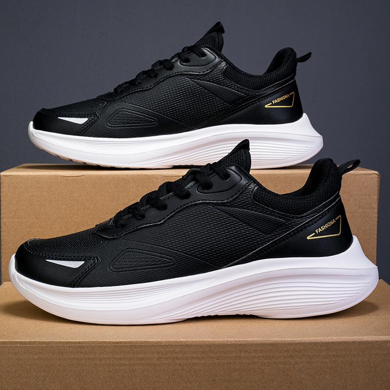 New spring sports men's shoes fashionable and lightweight sports black casual shoes versatile soft-soled shoes lightweight