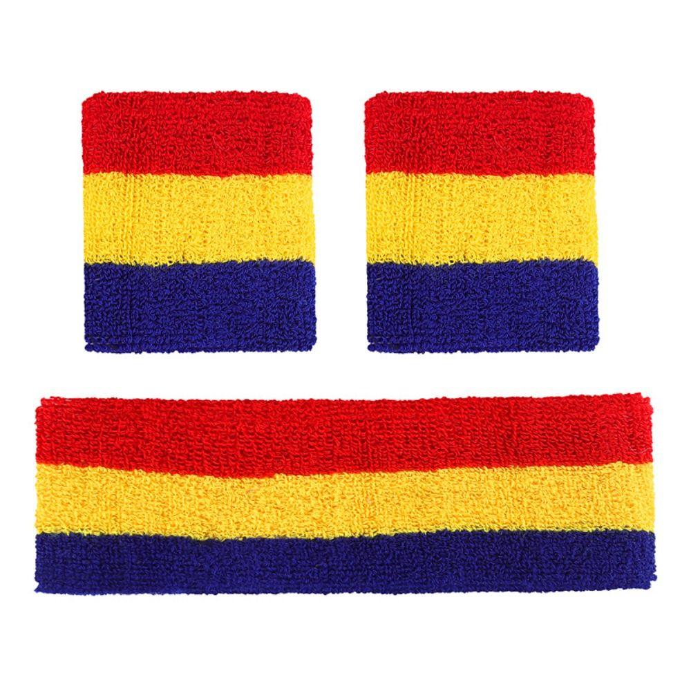 3Pcs/Set Elastic Sport Wristbands Head Sweat Sweatband Running Yoga Hair Bands  Men Women