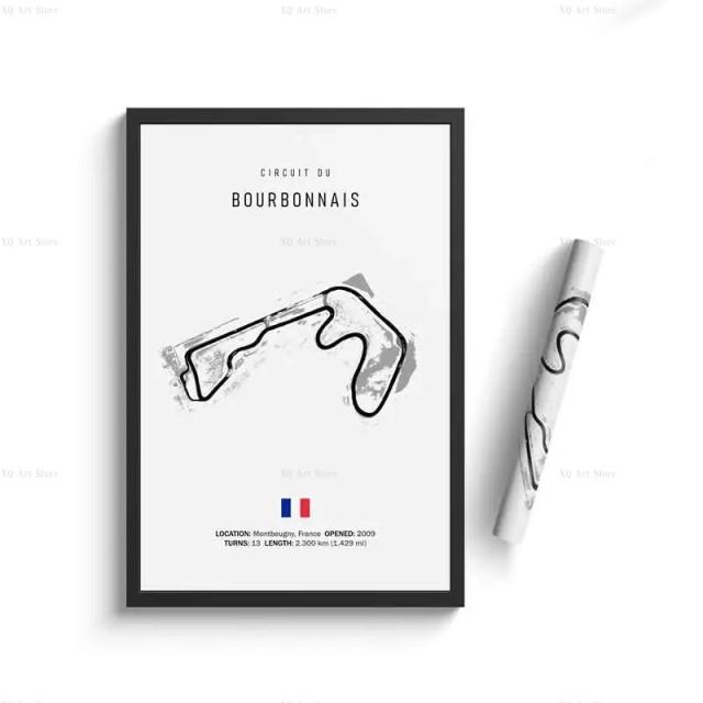 Nordic France Spain Imola Racing Track Circuit Canvas Painting F1 Wall Art Posters Aesthetic Motorsport Decoration Room Decor