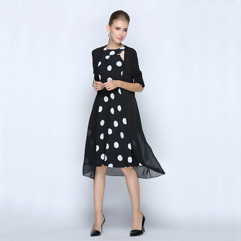 

Женское шифоновое платье в горошек, сексуальный халтер Black and White M