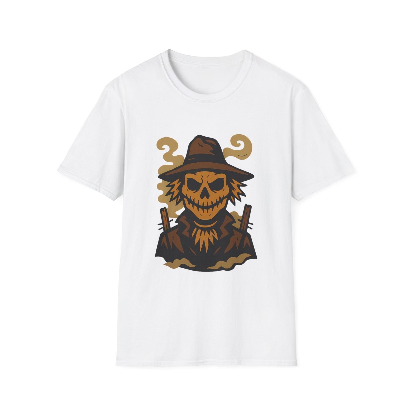 Unisex Softstyle T-Shirt Scarecrow Wicked Horror Autumn Farm Creepy Halloween S разноцветный