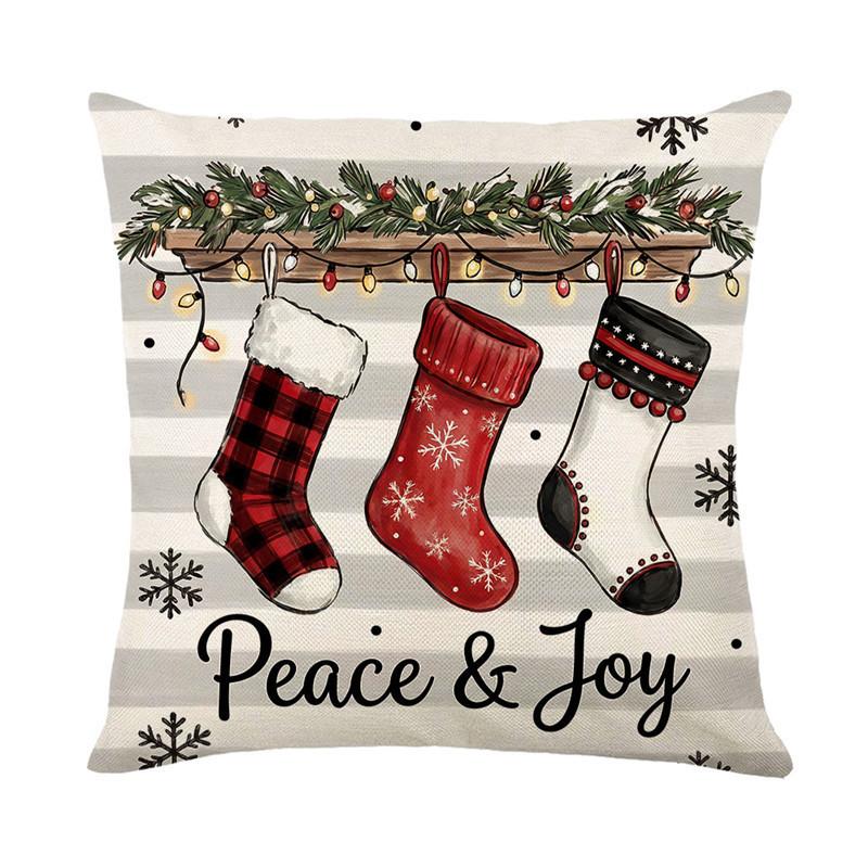 Christmas pillow cover digital printing cushion Christmas theme sofa pillow