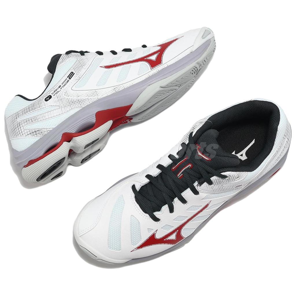 Mizuno Wave Voltage 2 White Salsa Unisex Sneakers Black V1GA246021