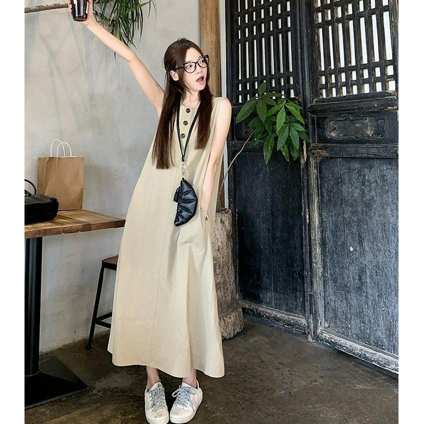 Summer New Sleeveless Casual Loose Dress Women's Temperament Thin Seaside Vacation Small Dress