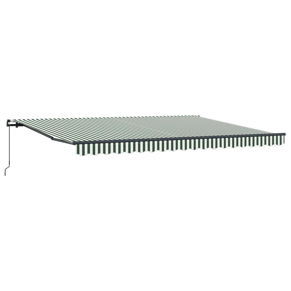 Retractable Awning Green and White 450 X 350 Cm