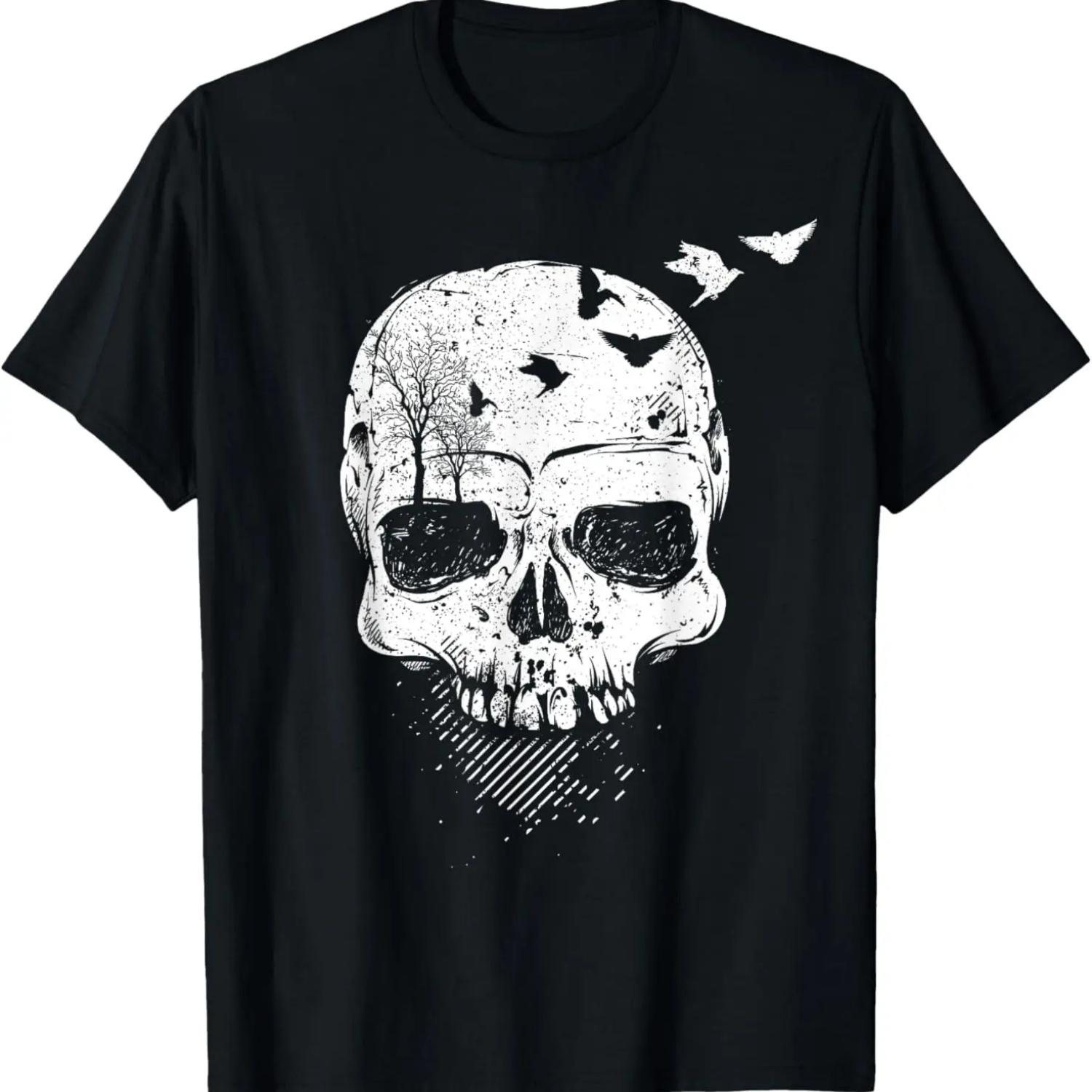 

Halloween Skull Decor Vintage Gothic Costume Men or Women T-Shirt S чёрный