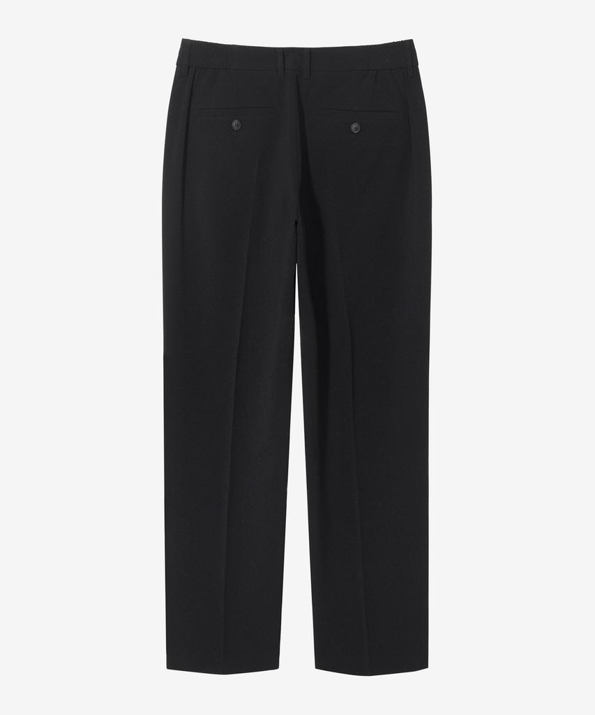 BASIC HOUSE Linen-Like Tapered Fit Slacks Black Lzpt3104