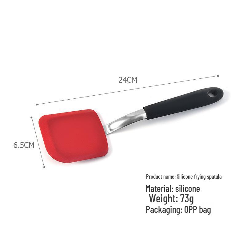 Stainless Steel Handle Silicone Frying Spatula - Mini Stir-fry Kitchen Utensil