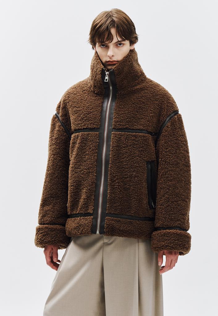 Ziosongzio High-Neck Shearling Jumper Brown Zh6Mu615Br