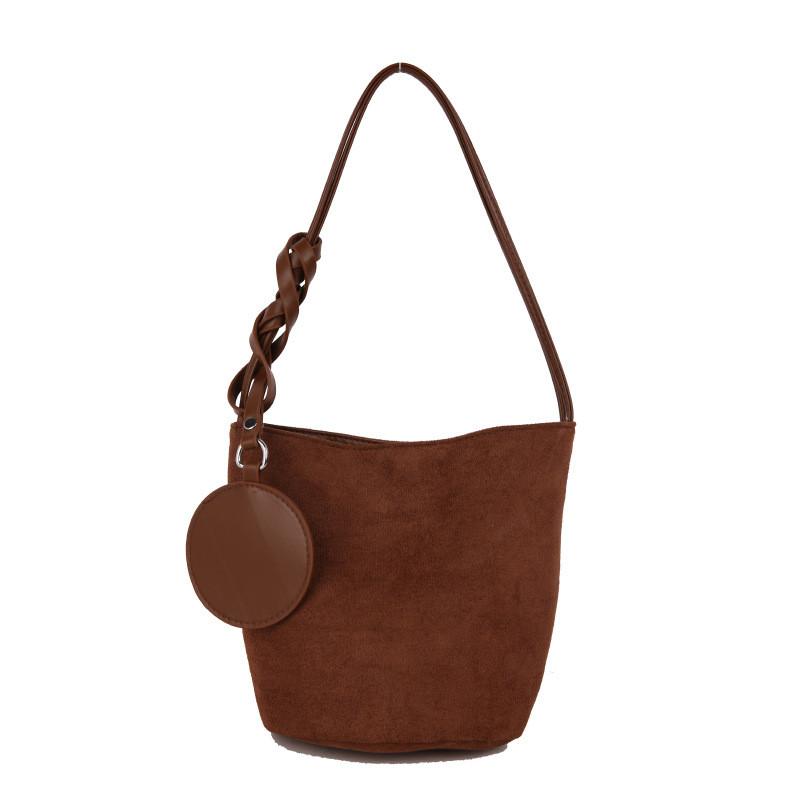 Retro Soft Pu Water Bucket Bag For Women With Magnet Closure And Mobile Pocket