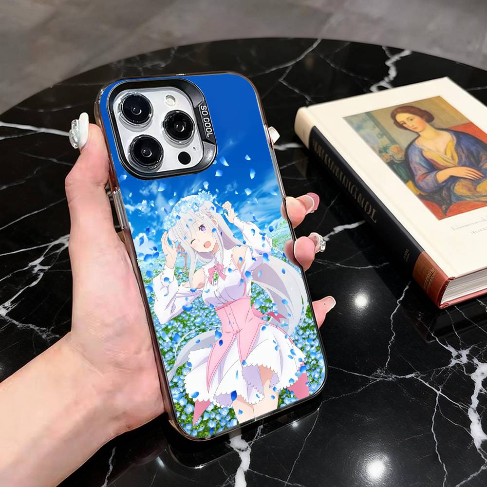 ReZero Starting Life E-Emilia-es Phone Case For iPhone 17,16,15,14,13,12,11 Plus,Pro Max,XS,Colorful Silver Black Cover