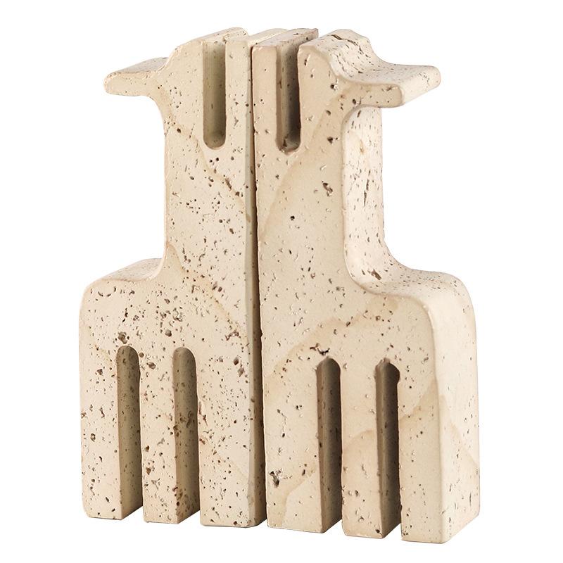 

Современный светлый роскошный стиль ваби-саби имитация травертина украшения для книг модель украшения комнаты искусство абстракция животное лось задняя часть книги