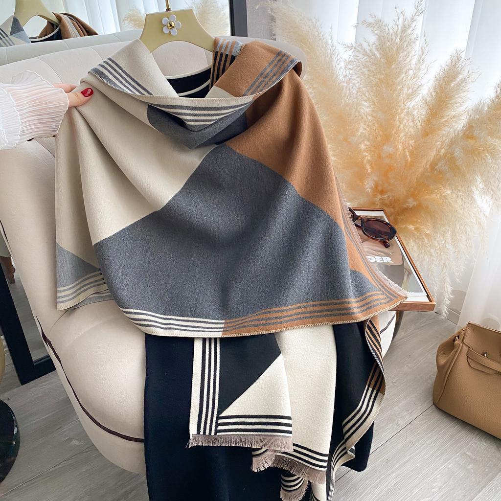  Luxury Winter Cashmere Scarf Women New Design Warm Pashmina Blanket Poncho Scarves Female Print Shawl Thick Foulard Bufanda