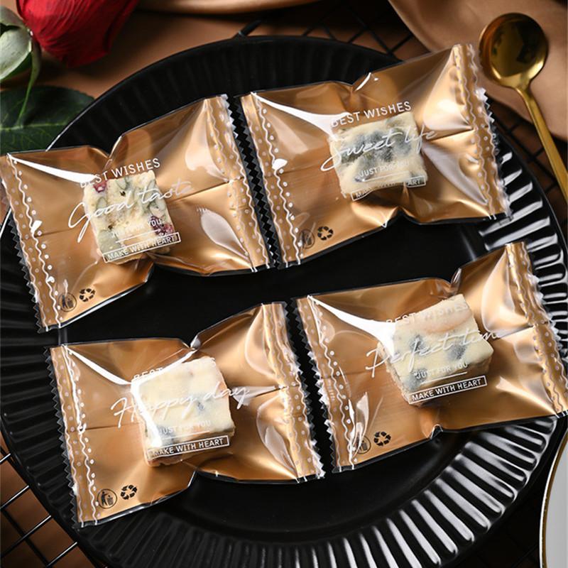 100 st Engångssockerpåsar för Kaffe Bakning DIY Manuell Kola Godis Choklad Maskin Förseglad Förpackning