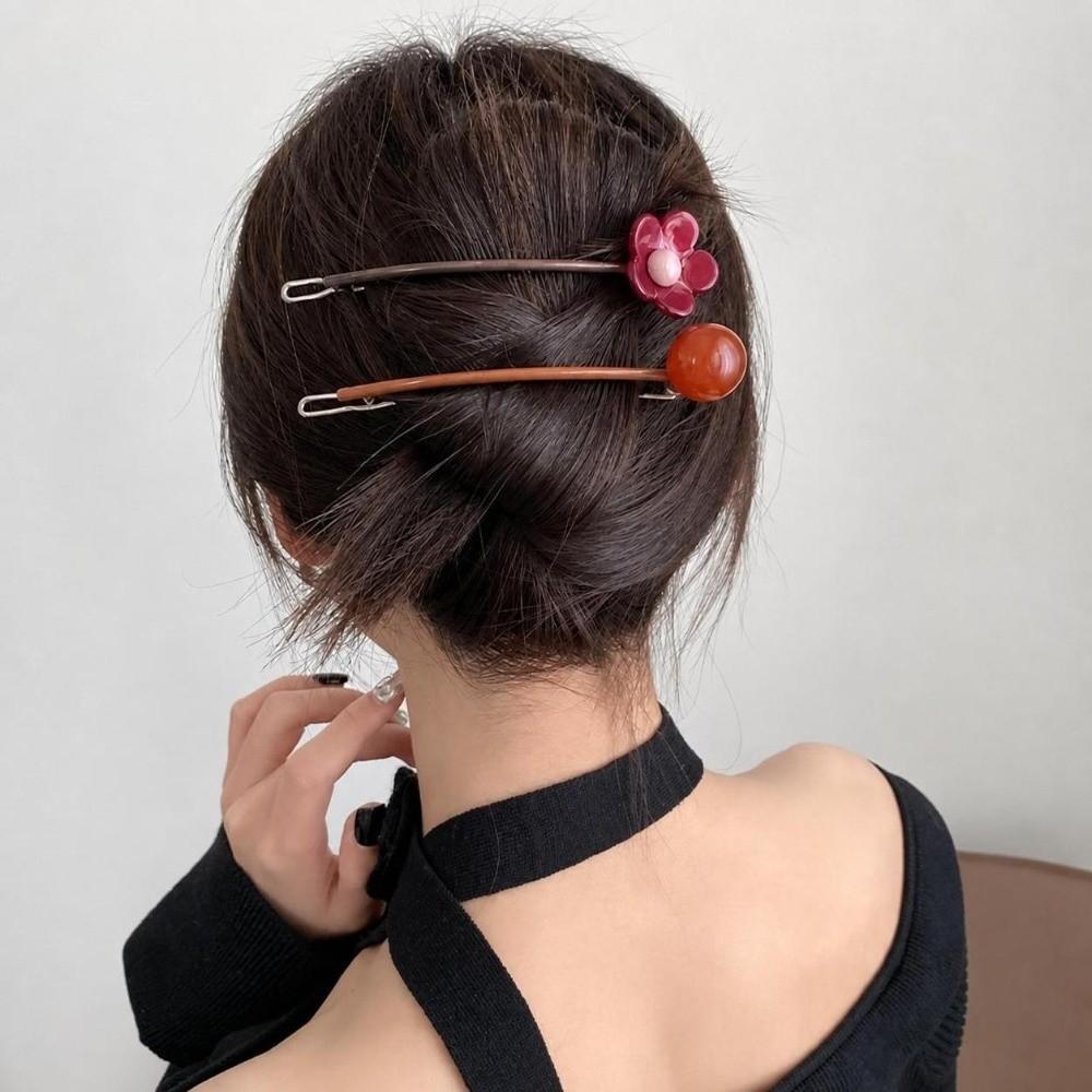 Non-Slip Horizontal Hair Clip Candy Color Clip Hairpin Sweet Hair Styling Tool  Back Head Updo