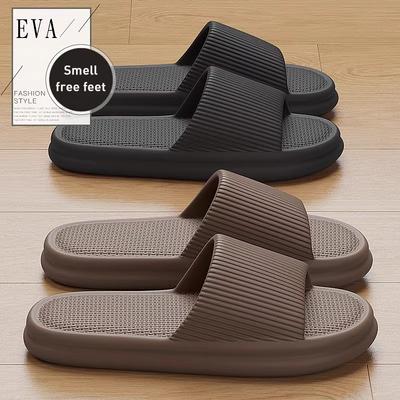 Sommerliche Hübsche Einfarbige Hausschuhe Für Damen Herren Rutschfeste EVA Badeschlappen Damen Prägnante Leichte Sandalen Paarschuhe