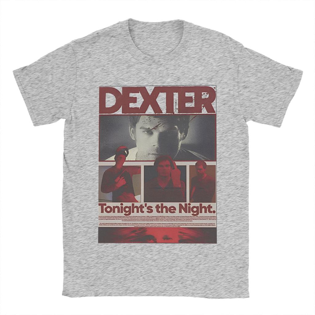 Camiseta de Algodón de la Película de Dexter Morgan para Adulto Verano Drama de TV Criminal Camisetas Retro Cuello Redondo Camiseta Harajuku Ropa Oversize