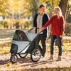 3-Wheel Dog Stroller with Easy Folding, Storage Bag, Soft Cushion, Safety Leash, Grey