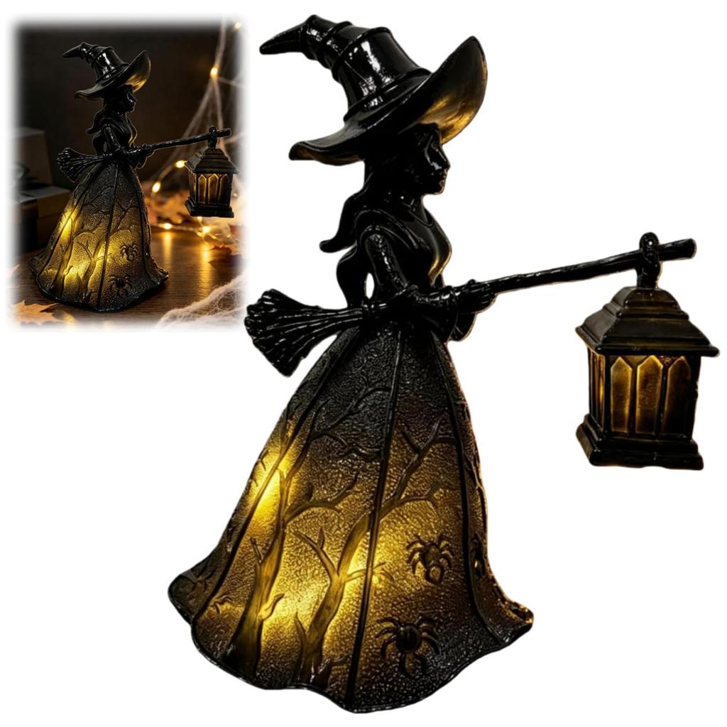 Gothic Style Spooky Atmosphere Lighting Home Decor Stained Glass Gothic Witch Hat Lamp Unique Centerpiece for Spooky Vibes