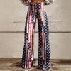 Wide Leg Flare Jeans For Women With Pockets Baggy Pants Vintage Floral Print High Waisted Loose Pant