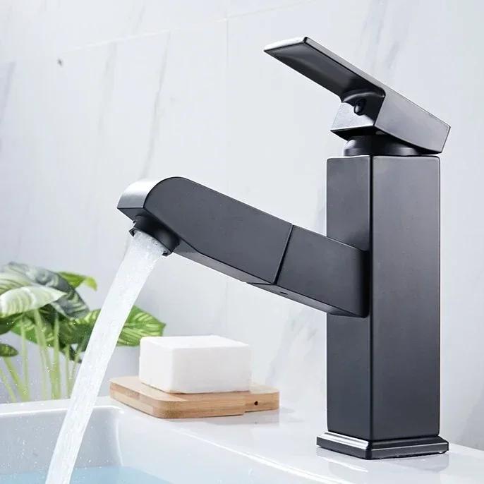 Nerezové koupelnové jednopákové umyvadlové baterie výsuvné směšovače umyvadlová baterie umyvadlové kohoutky vodovodní baterie montáž na desku