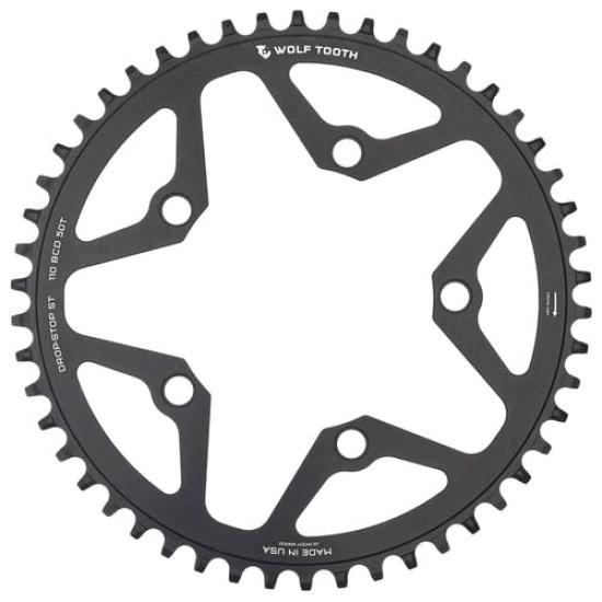 Wolf Tooth 110 BCD Gravel CX Road Chainrings ST 46T Drop-Stop (1 piece)